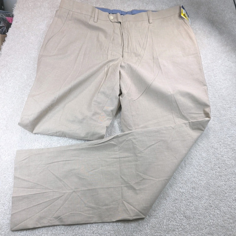 Tommy Hilfiger Dress Pants Mens 38Wx32L Beige Modern Fit Stretch Flat Front NWT